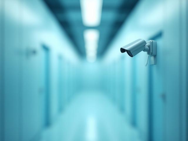 Apsaugos kameros stebinčios modernų Vėžlys Rūsys sandėliavimo koridorių, pabrėžiant 24/7 saugumą.